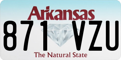 AR license plate 871VZU