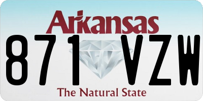 AR license plate 871VZW