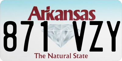 AR license plate 871VZY
