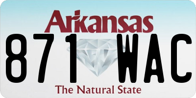 AR license plate 871WAC