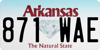 AR license plate 871WAE