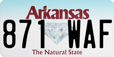 AR license plate 871WAF