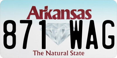 AR license plate 871WAG