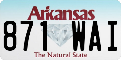 AR license plate 871WAI