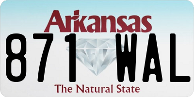 AR license plate 871WAL