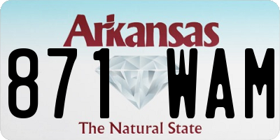 AR license plate 871WAM