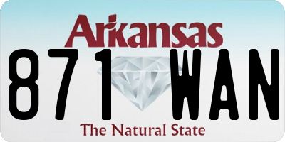 AR license plate 871WAN