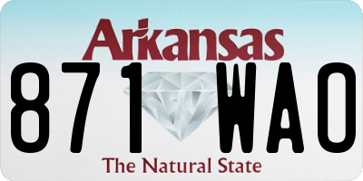 AR license plate 871WAO