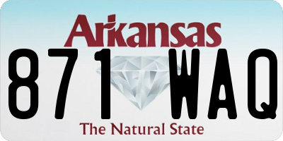 AR license plate 871WAQ