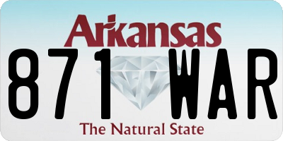 AR license plate 871WAR