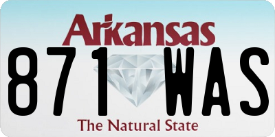 AR license plate 871WAS