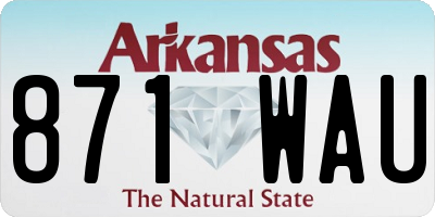 AR license plate 871WAU