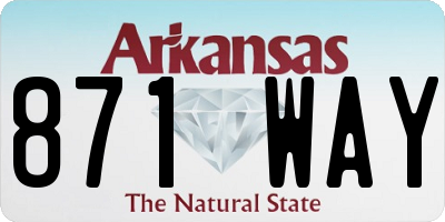 AR license plate 871WAY