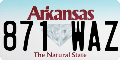 AR license plate 871WAZ