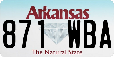 AR license plate 871WBA