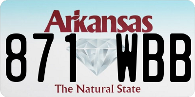 AR license plate 871WBB