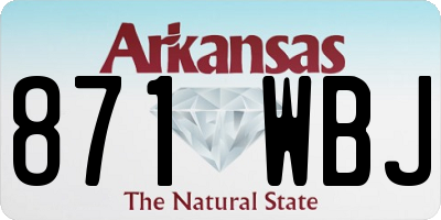 AR license plate 871WBJ