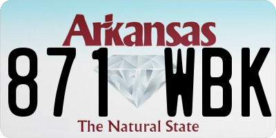 AR license plate 871WBK