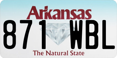 AR license plate 871WBL