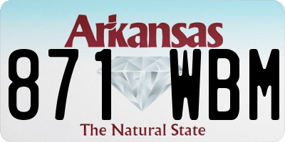 AR license plate 871WBM