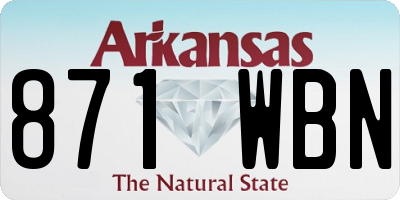 AR license plate 871WBN