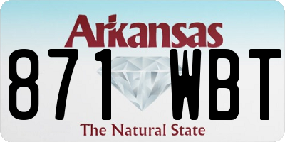 AR license plate 871WBT
