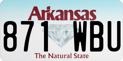 AR license plate 871WBU