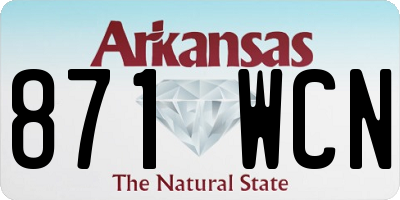 AR license plate 871WCN