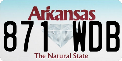 AR license plate 871WDB