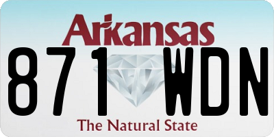 AR license plate 871WDN
