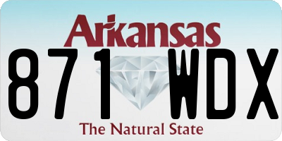 AR license plate 871WDX