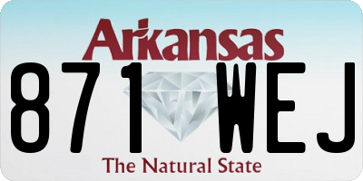 AR license plate 871WEJ