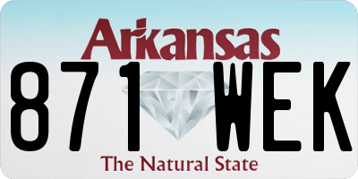 AR license plate 871WEK