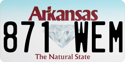 AR license plate 871WEM