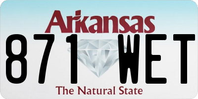 AR license plate 871WET