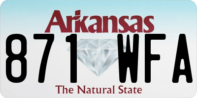AR license plate 871WFA