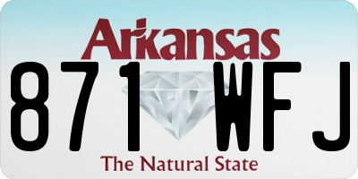 AR license plate 871WFJ