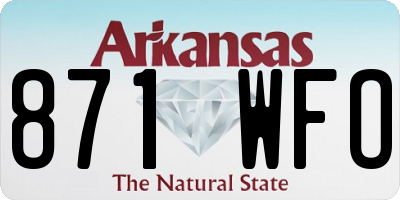 AR license plate 871WFO