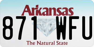 AR license plate 871WFU