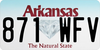 AR license plate 871WFV