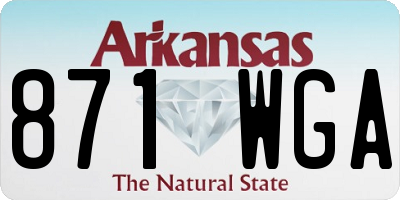 AR license plate 871WGA