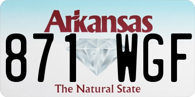 AR license plate 871WGF