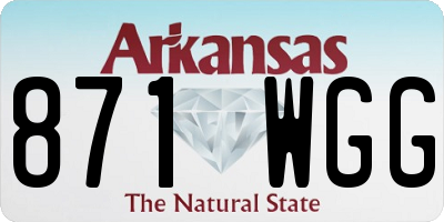 AR license plate 871WGG