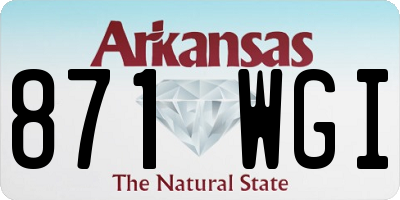 AR license plate 871WGI