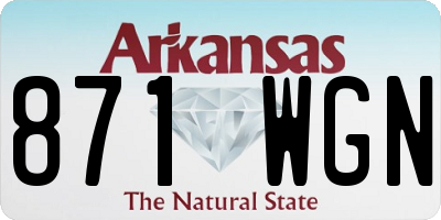 AR license plate 871WGN