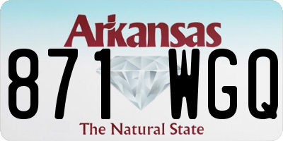 AR license plate 871WGQ