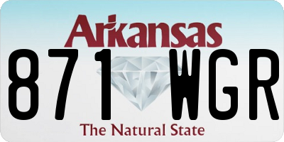 AR license plate 871WGR