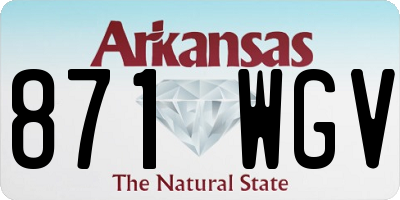 AR license plate 871WGV