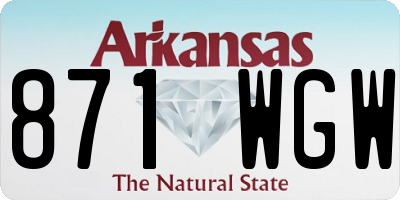 AR license plate 871WGW