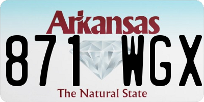 AR license plate 871WGX